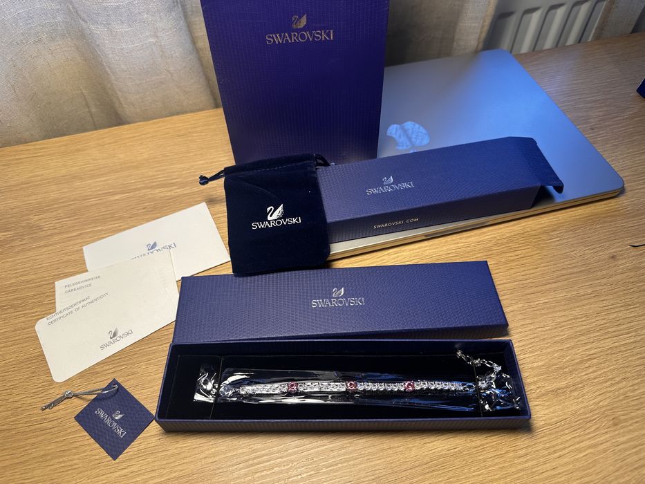 Bratara Swarovski matrix tennis 16.5 cm - 22 cm mixed cuts, pink