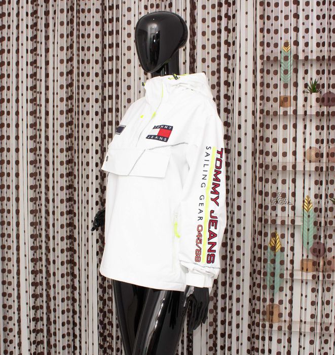 Tommy Jeans Оригинално дамско яке пуловер бяло овързайз худи XS