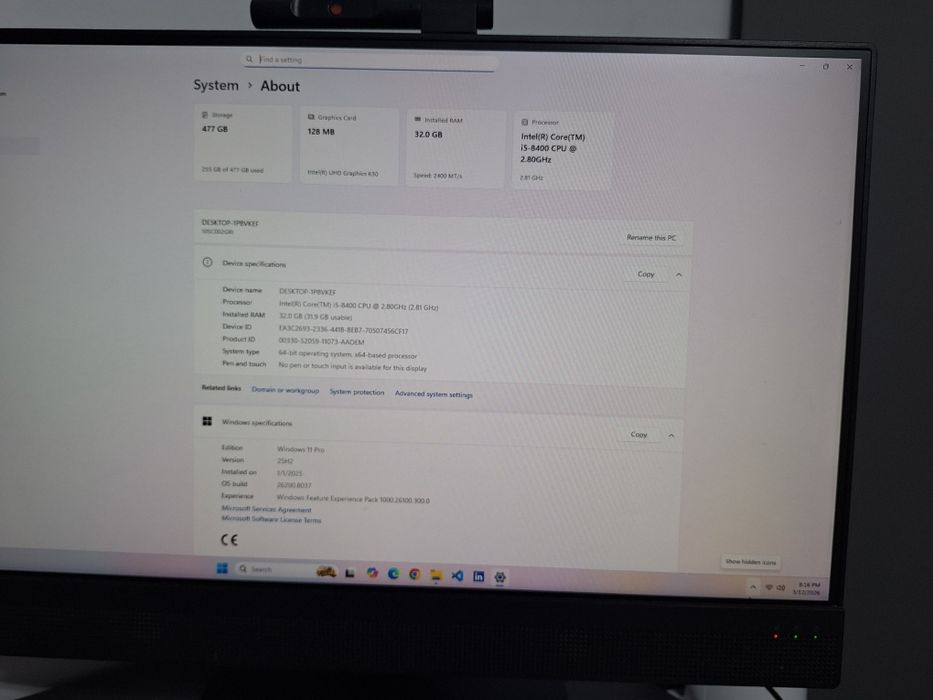 Lenovo All-in-One I5 32 Gb RAM SSD500Gb+SSD256Gb