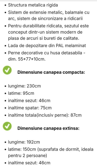 Set canapea extensibila cu fotolii