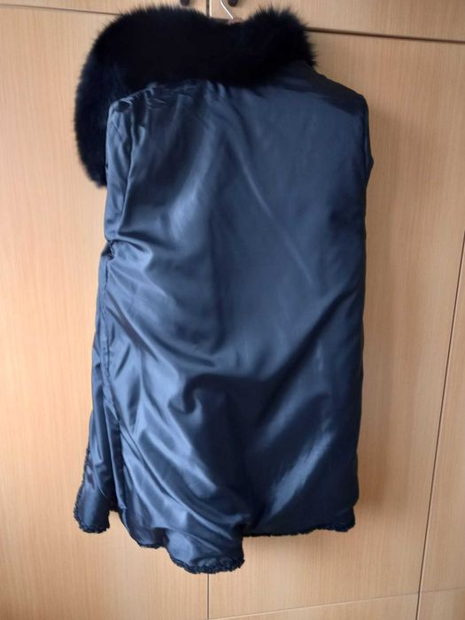 haina blana miel, guler vulpe, marime 50 [purtata o singura data]