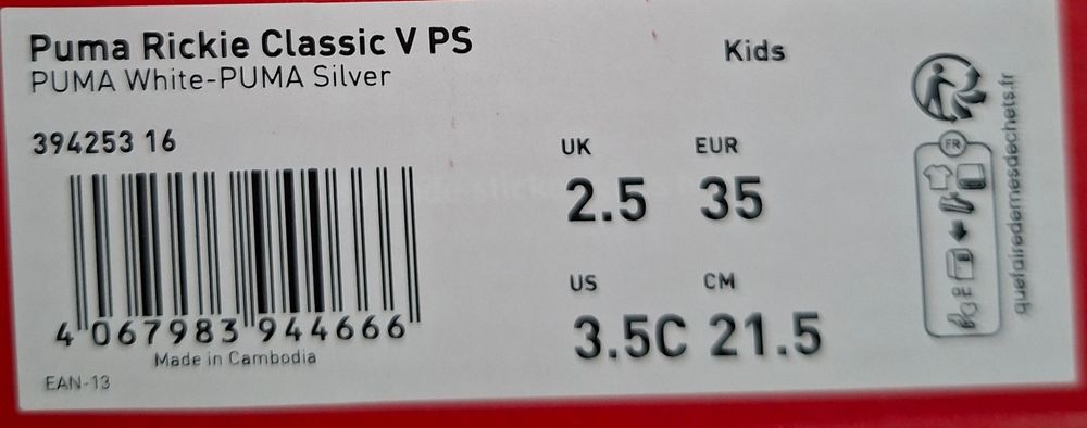 PUMA Richie Classic V PS Alb, mărimea 35