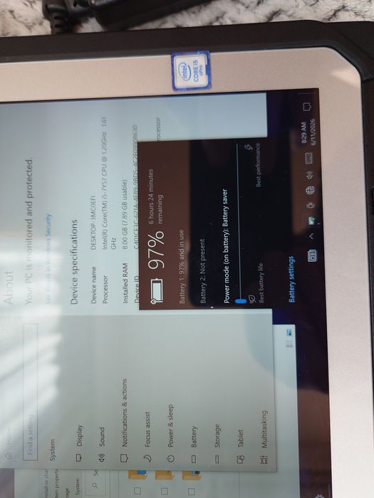 Panasonic CF20 intel I5-7Y57 8gb 256 GB  WLAN diagnoza,  - teste