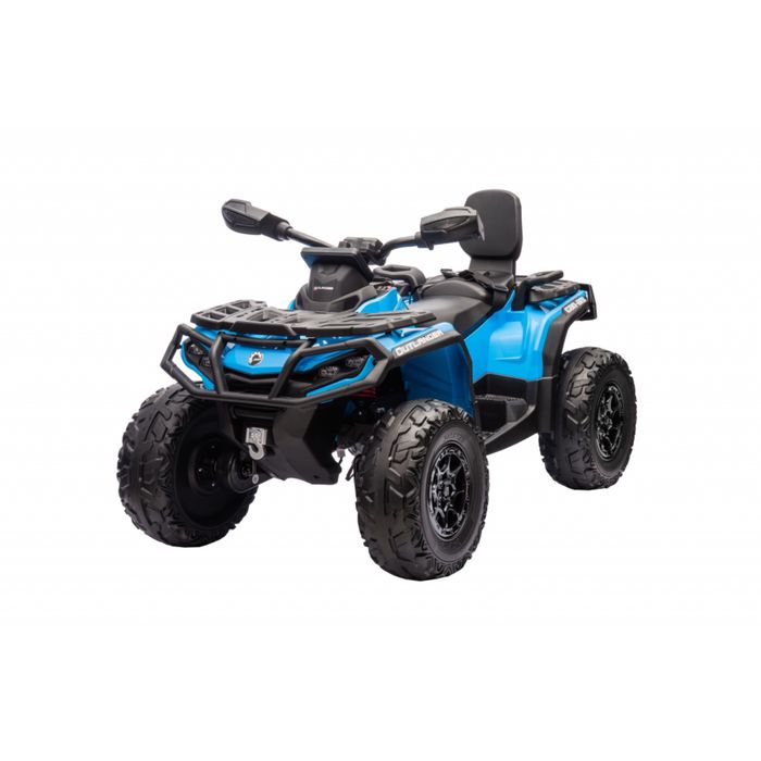 ATV electric 4x4 Can-Am Outlander, 2 copii, 24V, roti cauciuc EVA, albastru