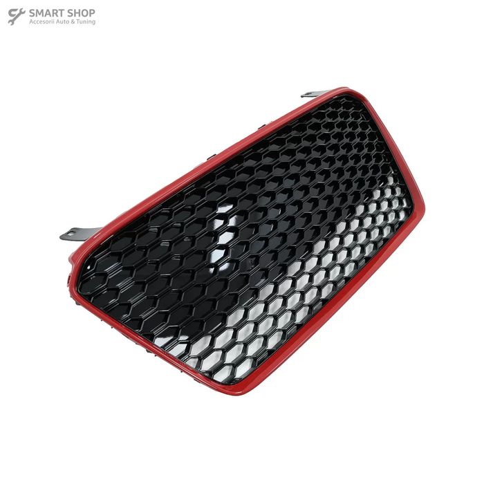Grila Centrala Audi R8 42 (2013-2015) RS Design Negru Lucios/ Rosu