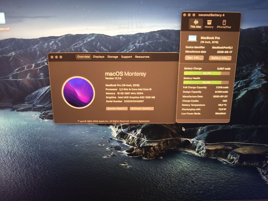 MacBook Pro 16" i9 , 16GB RAM, 1TB SSD