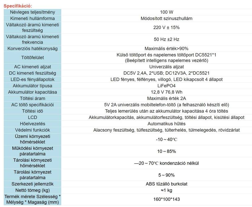 Mini UPS powerbank 220V – 100W – acumulator Lifepo4 pentru pescuit 1kg