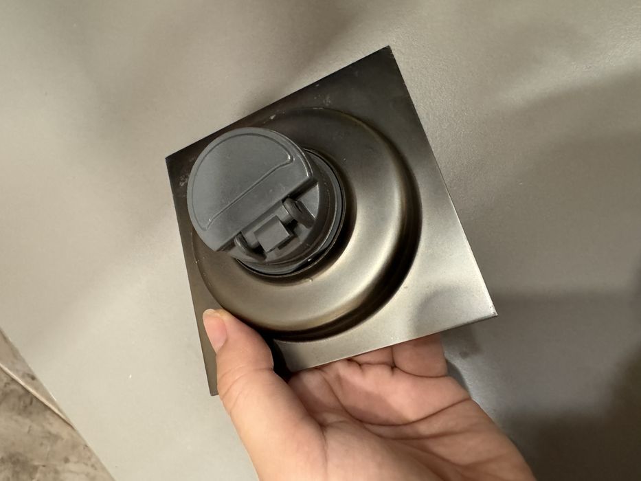 Подов сифон, BOMSTOM, Неръждаема стомана, 10 x 10 см, Сребро