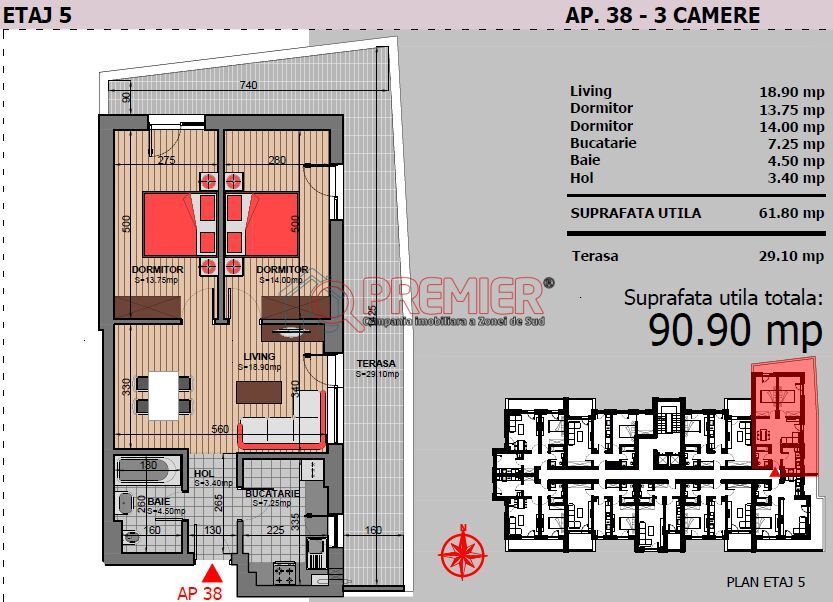Super Pret - Apartament 3 Camere - Mutare Imediata - Grand Arena Mall