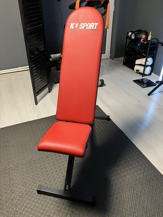 Banca reglabila fitness, k sport, culoare rosu, negru, in stare buna