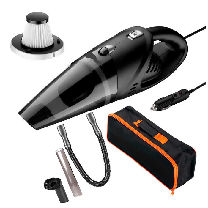 Aspirator auto, Roll Fast, 106 W, 12 V, 5000 Pa, cablu 5m, geanta