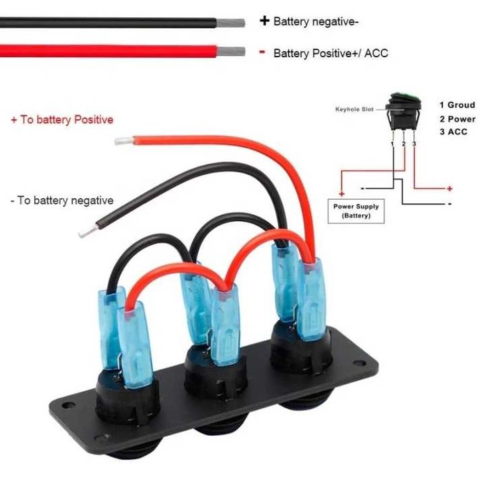 Панел за вграждане на табло автомобил - водоустойчив 3 бутона