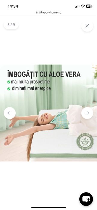 Topper 160 x 200 - roll up cun inaltimea de 4 cm