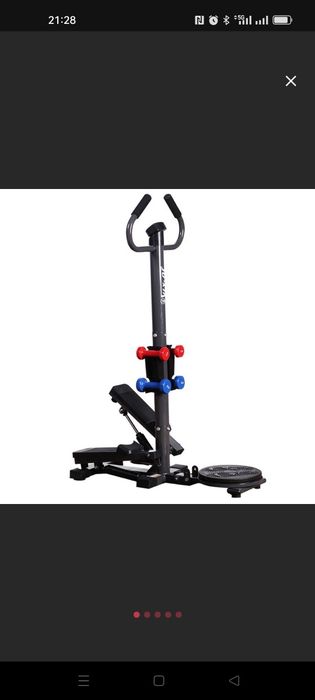 Mini stepper Zoco Body Fit TBJ003, cu manere, LCD, platforma rasucire, Negru