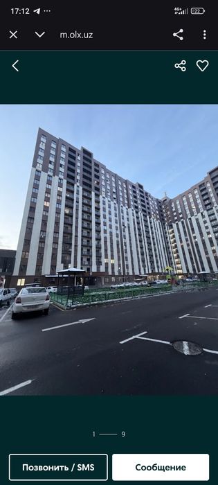 Uy sotiladi 2xonali 62.83 kv.m2 urigzor residinsda