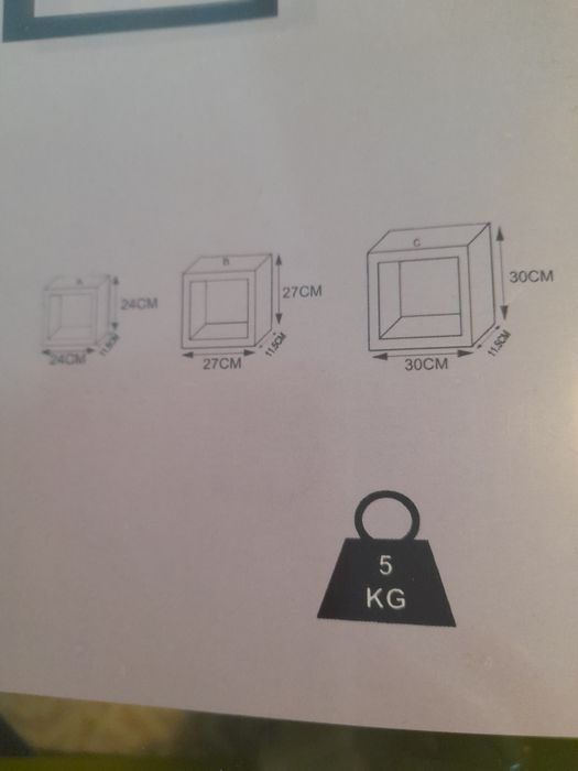 Etajere patrate noi sigilate 3 buc