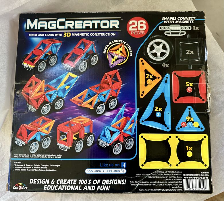 Magnetic, constructii masini 7in 1 -  3D creaza si construieste 7in1