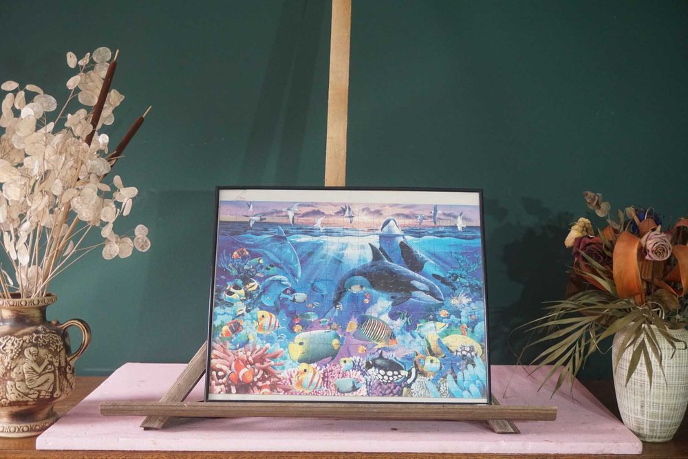 Imagine puzzle cu tematică marină (204 piese, cu cadru)