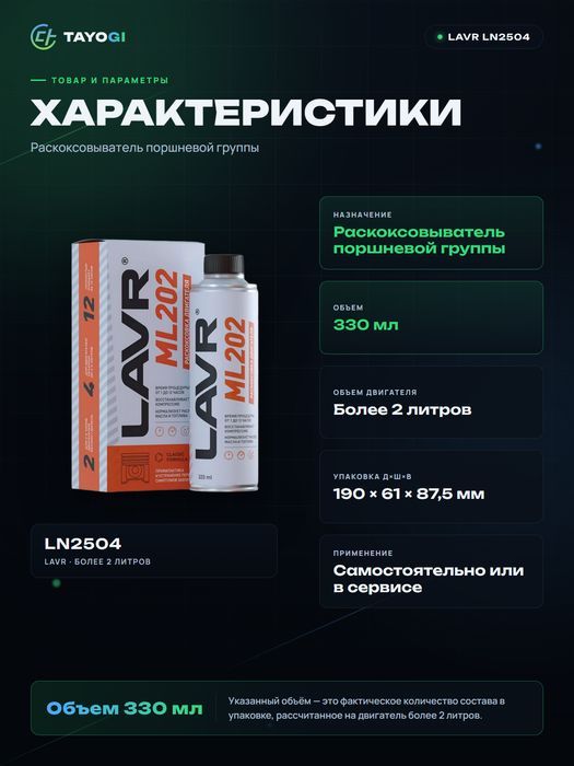 Средство для раскоксовки двигателя LAVR ML 202, 0,33 л