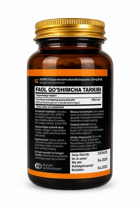 Asitrib, Tribulus terrestris 250 mg