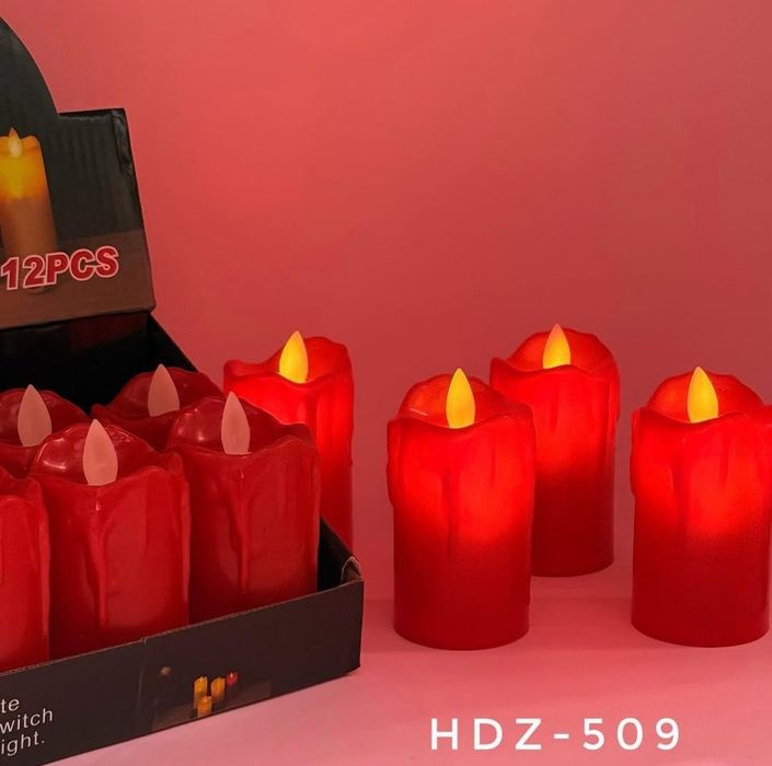 Свечи электронные на батарейках красные