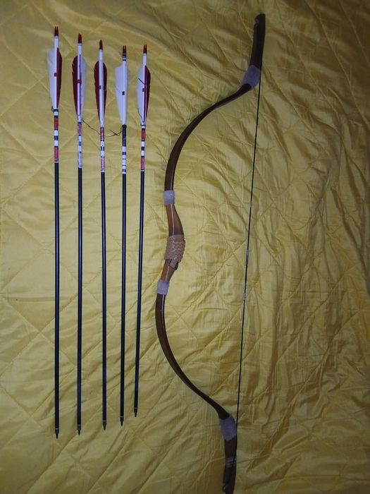 Уникален! Традиционен лък рикърв 26 инча, 28 либри