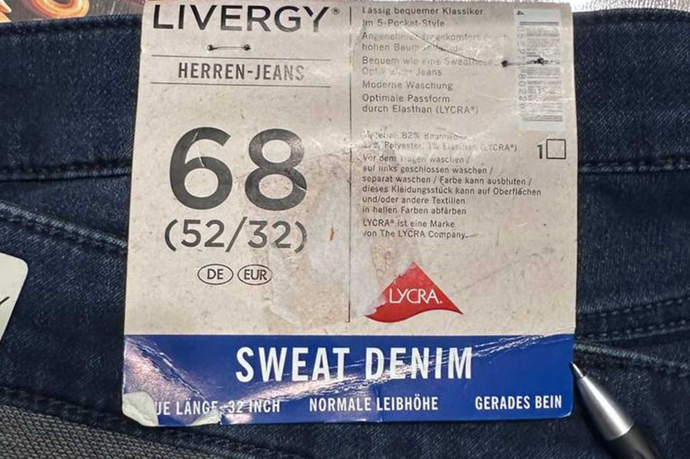 Мужские джинсы LIVERG размер 68 Deutschland