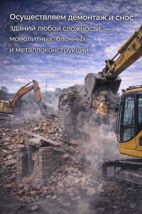 Демонтаж.  Снос с утилизации.