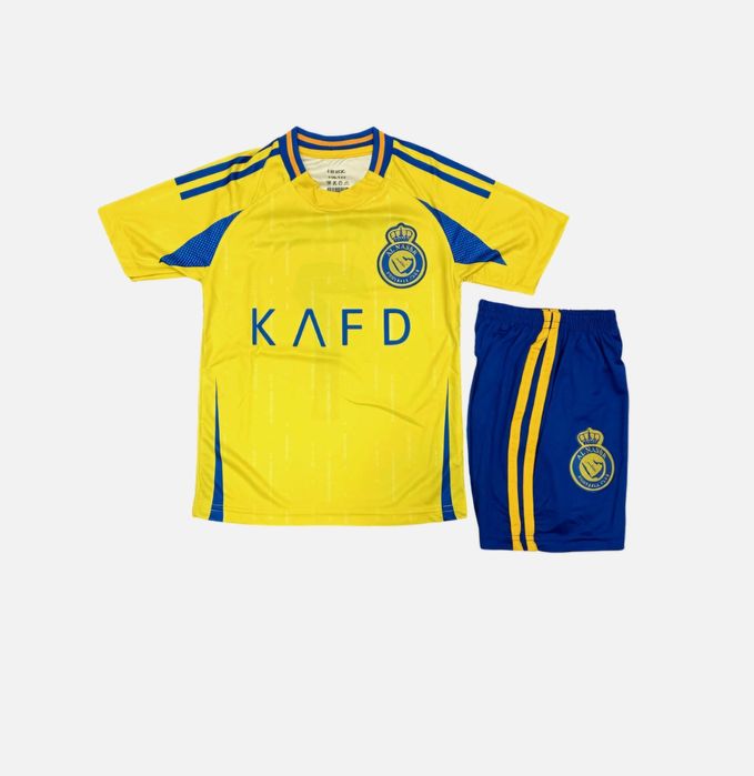 Роналдо 2025 новия детски спортен сет от тениска шорти калци Ал Насър