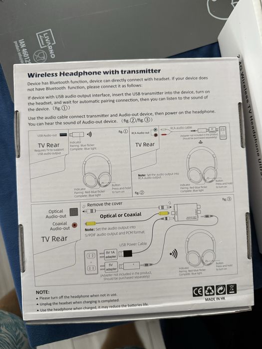 Casti tv sigilate wireless bluetooth transmitter+dac sau jvh-770v