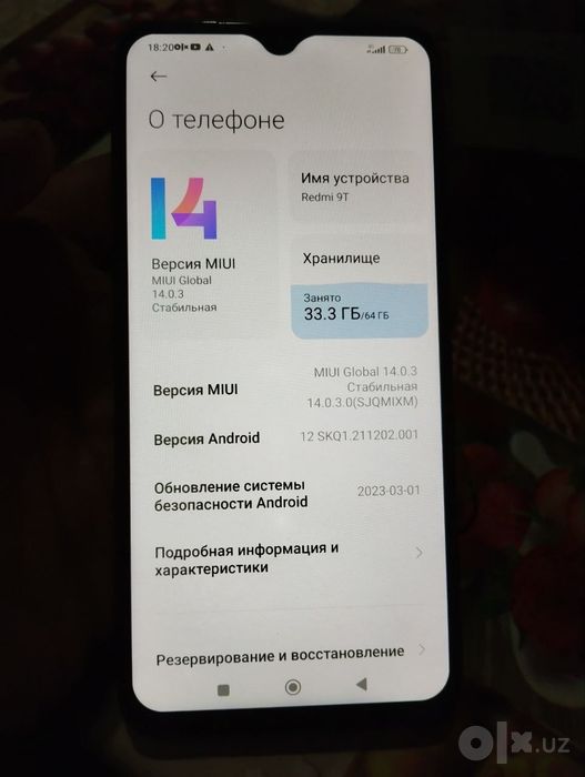 Redmi 9t ideal xolatda full komplekt