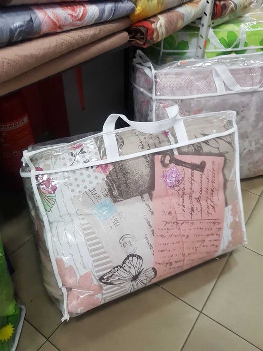 Спални комплекти ранфорс с олекотена завивка двайна вата-70лв.