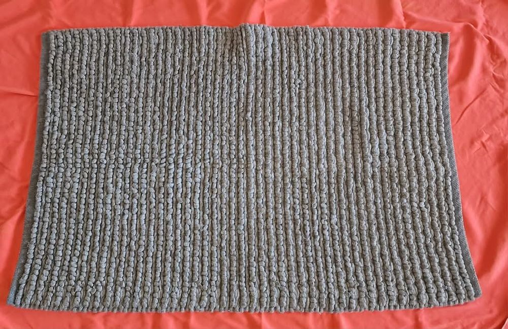 Сив плетен килим, памук, вълна и полиестер, 75 х 120 см