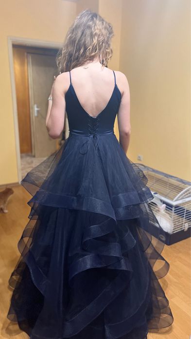 Бална рокля в тъмно син цвят,S размер