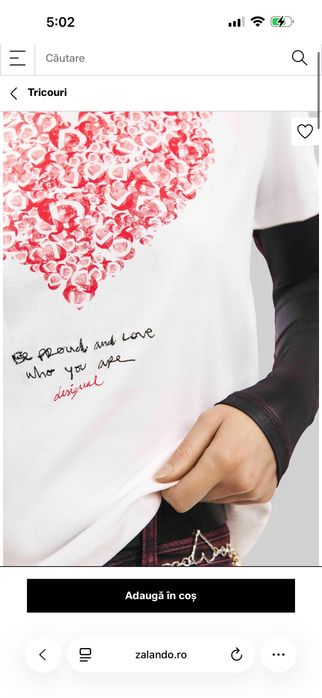 Tricou Desigual heart NOU ORIGINAL