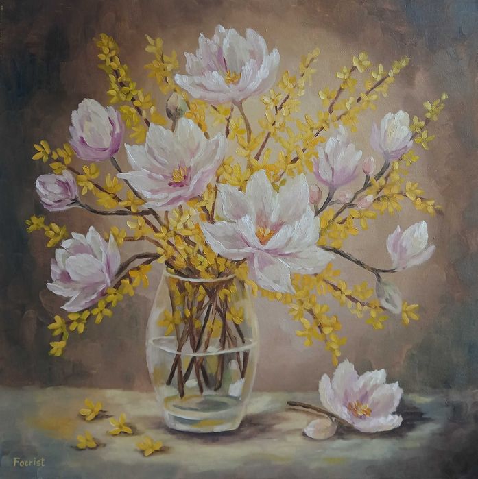 Tablou original „Renaște iubirea”, ulei pe pânză, 40x40 cm