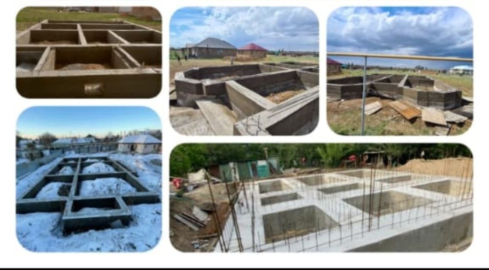 Заливка фундамент  пад кулч