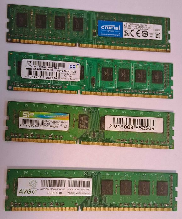 Продам оперативную помаять DDR 3 : 8GB, 2GB, 4GB, 4GB