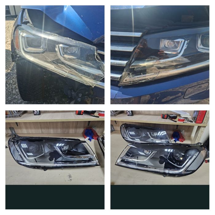 Рециклиране на фарове на VW Tuareg смяна на стъкла на фарове