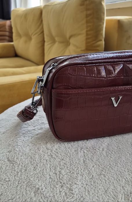 Сумка через плечо винно-красный