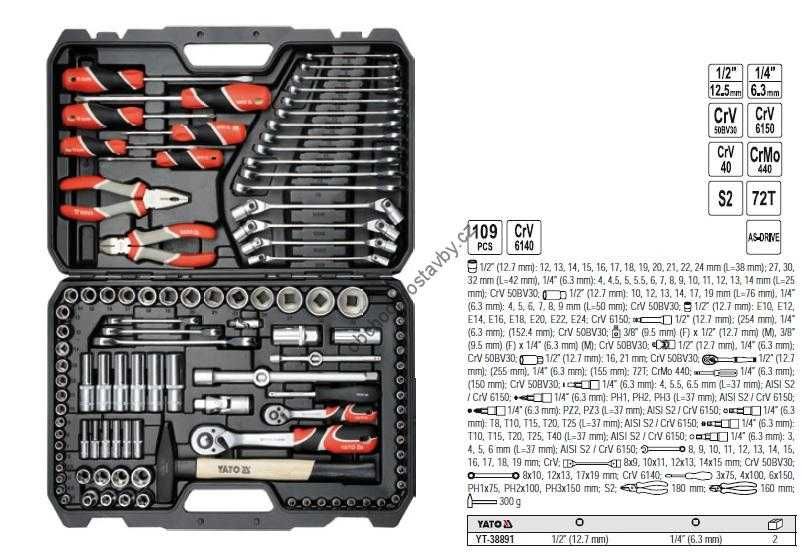 Trusa Yato chei clichet,tubulare,chei.Trusa scule YATO NOi-Originala