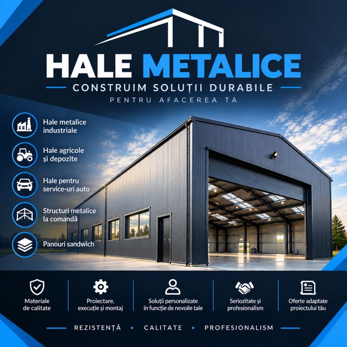 Confectionam hale metalice cu 0. / avans