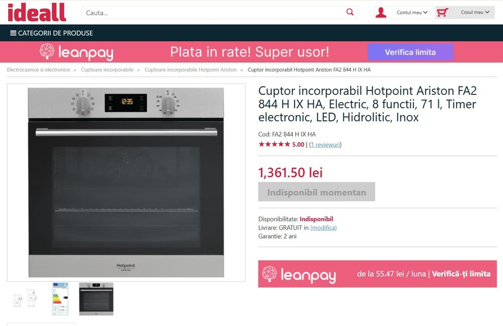 Vand cuptor electric Hotpoint