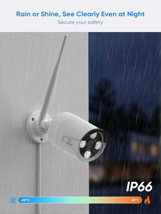 SANNCE 4K Безжични CCTV камери 2 броя за N98WHG 4K NVR, IP66