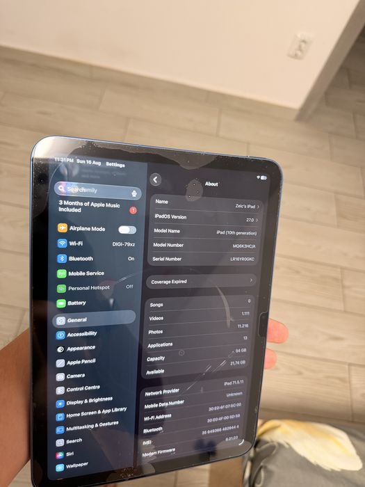 IPad 10, 2022 cu 5G sim card