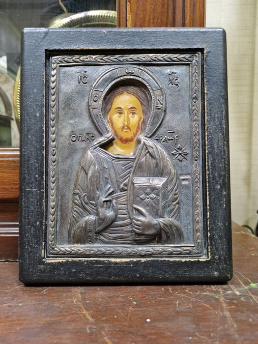 Чудесна антикварна сребърна икона със сертификат