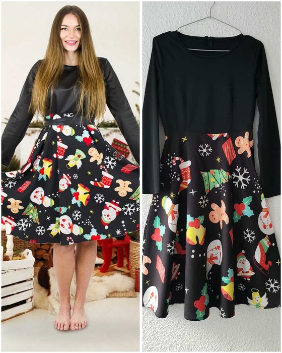 Дамска Коледна рокля размер S - НОВА