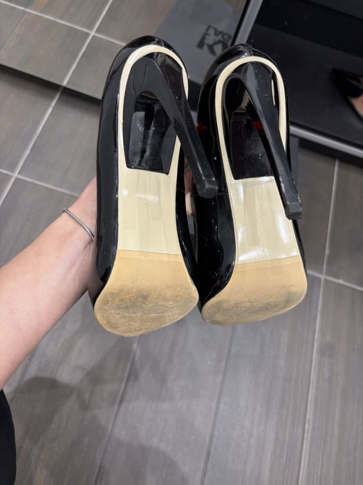 Лачени обувки с висок ток, 12 см