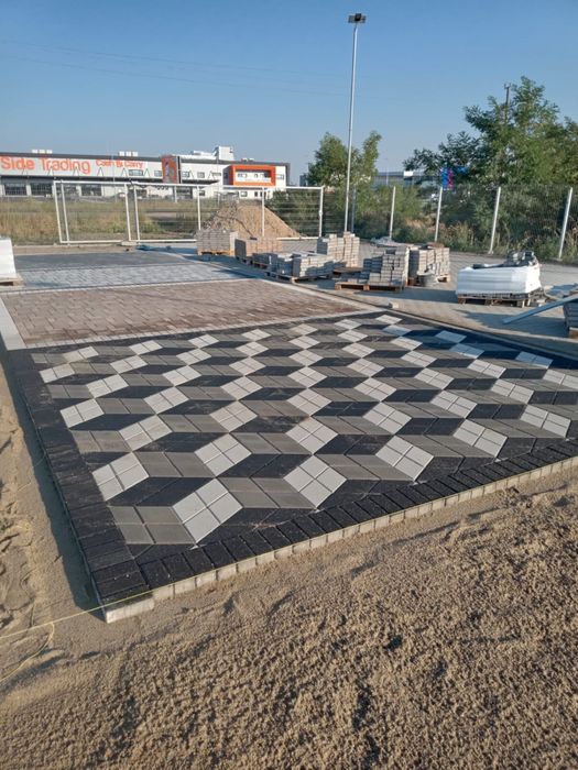 Pavaj 3D grosime 6 cm gri,antracit si alb