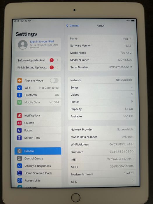 Apple iPad Air 2 64GB 4G Silver